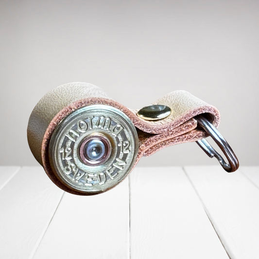 Nyckelring Kaliber 12 - Beige natur läder