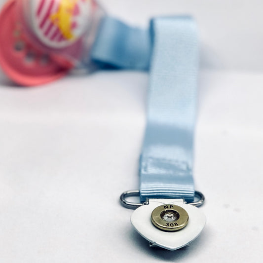 Napphållare med ljusblått band