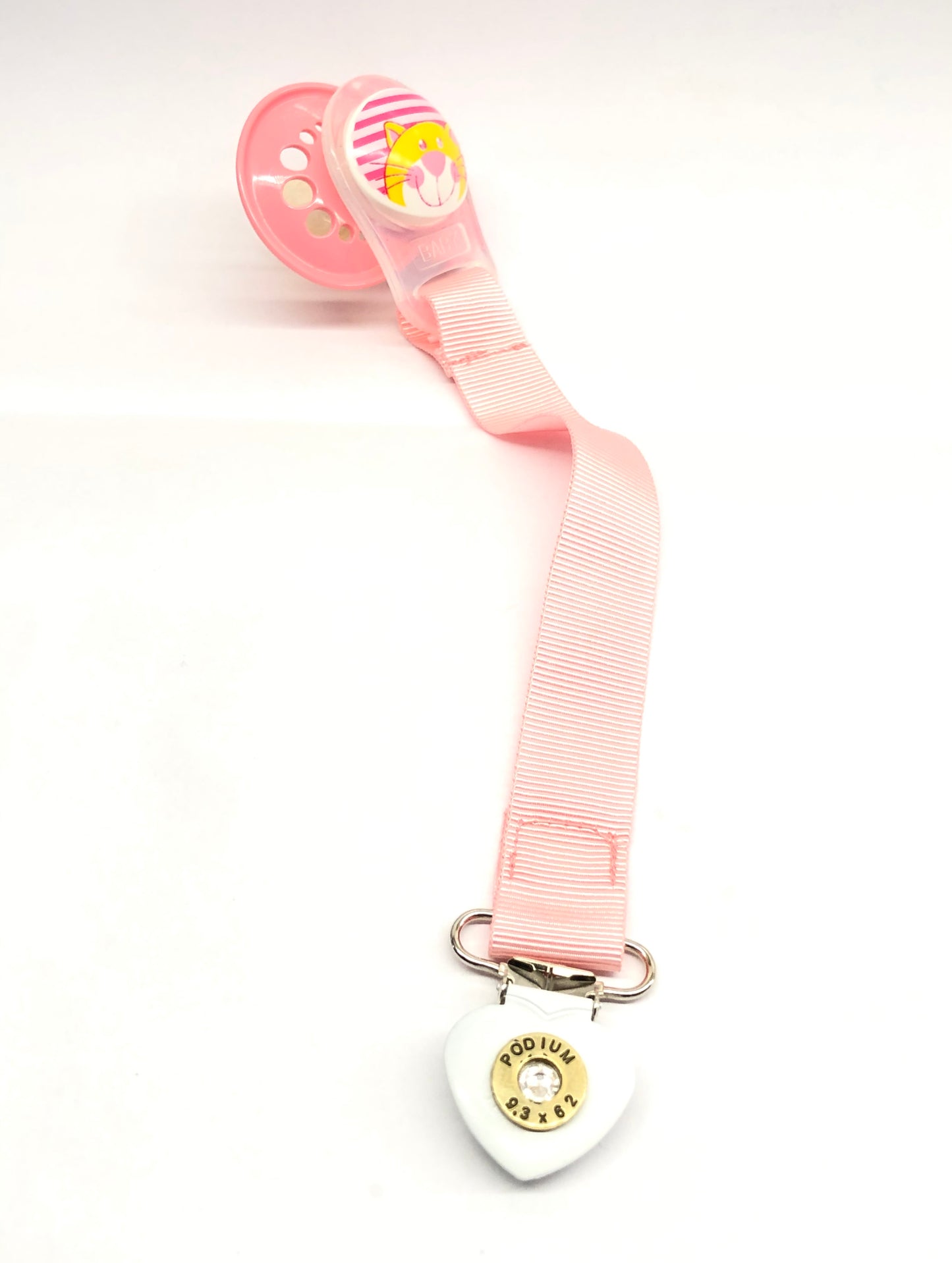 Napphållare med ljusrosa band