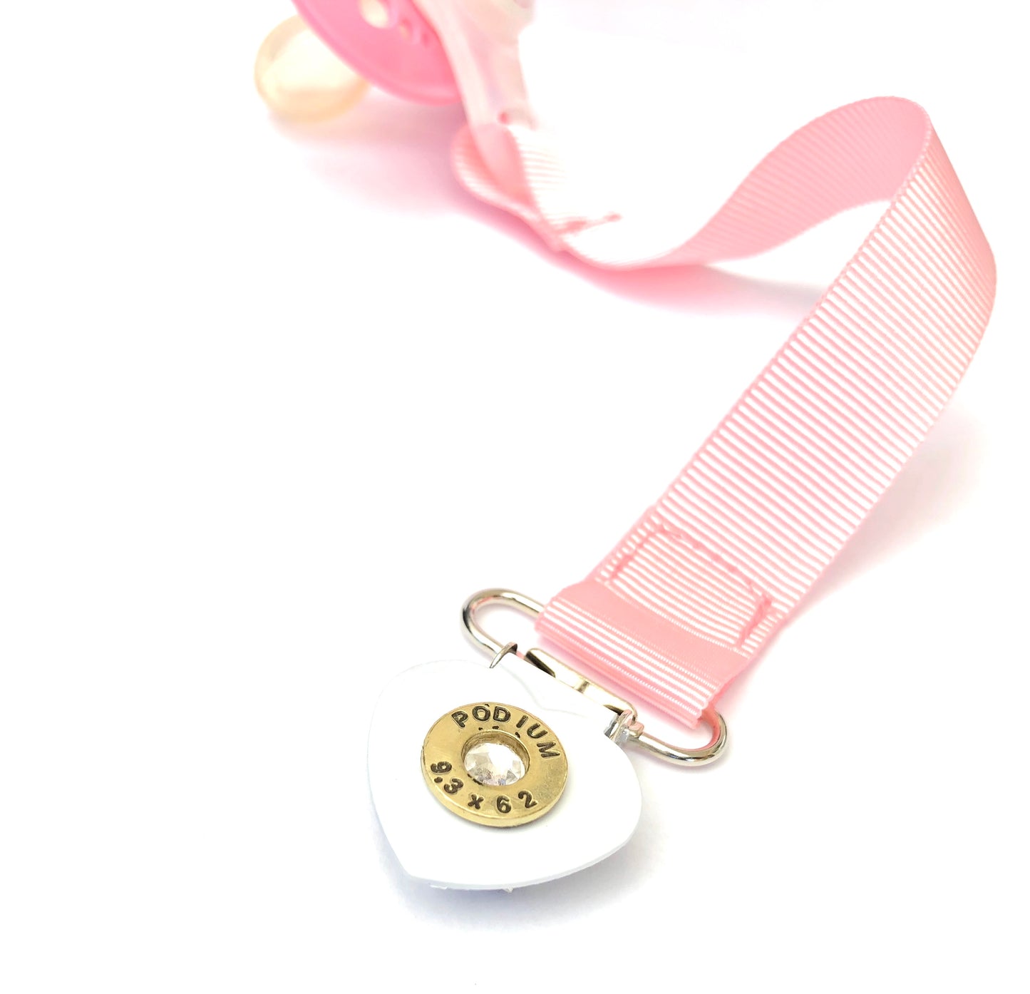 Napphållare med ljusrosa band