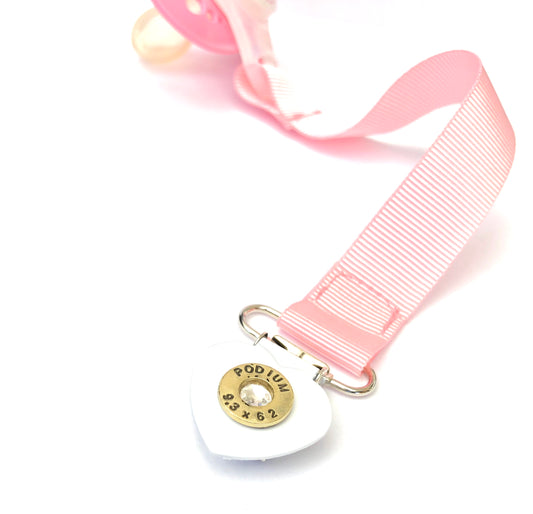 Napphållare med ljusrosa band
