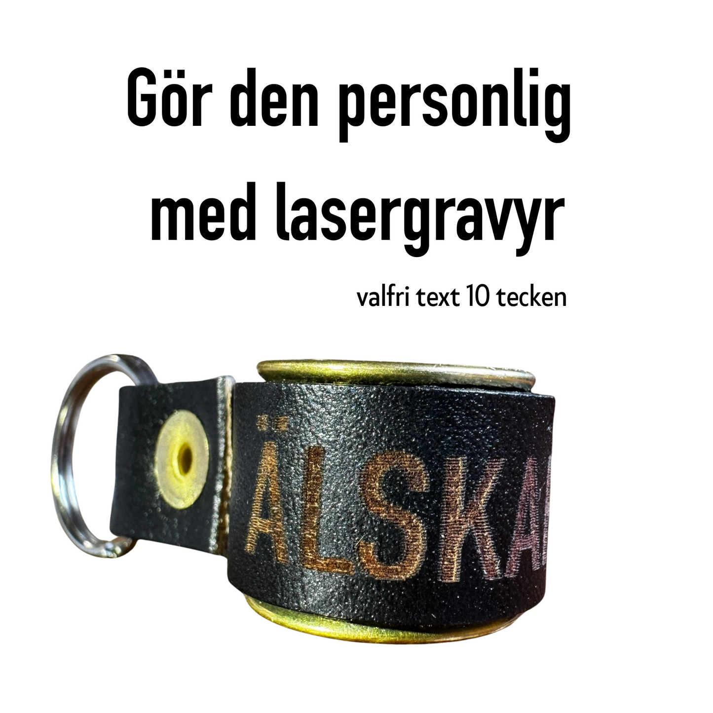 Nyckelring Kaliber 12 - Svart läder